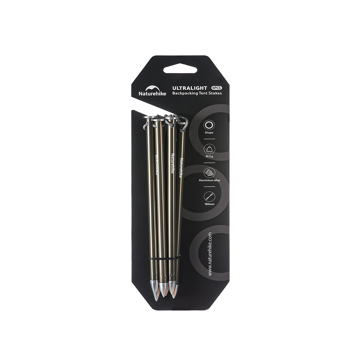 Naturehike stanové kolíky do tvrdého terénu 18 cm (hřebík) – 10,5 g/ks